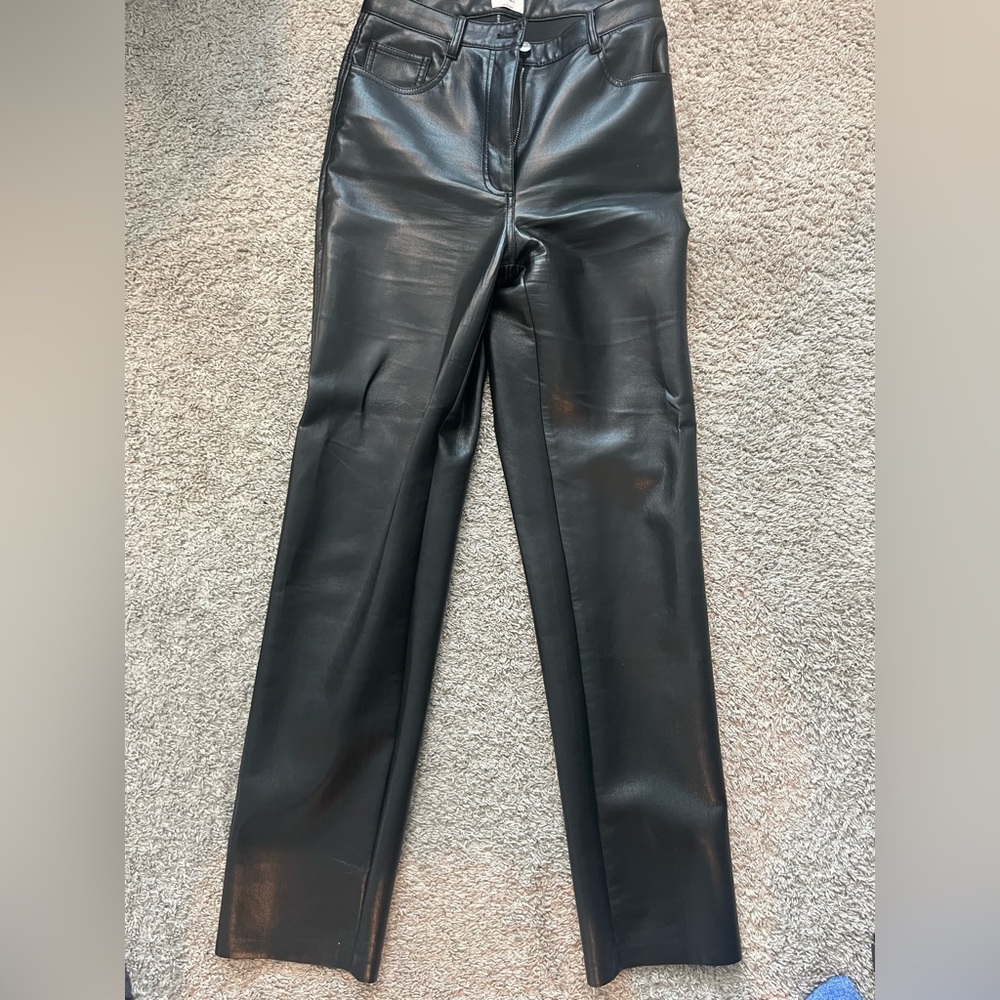 Size 6 black Artizia Melina Leather Pant - Picture 7 of 7